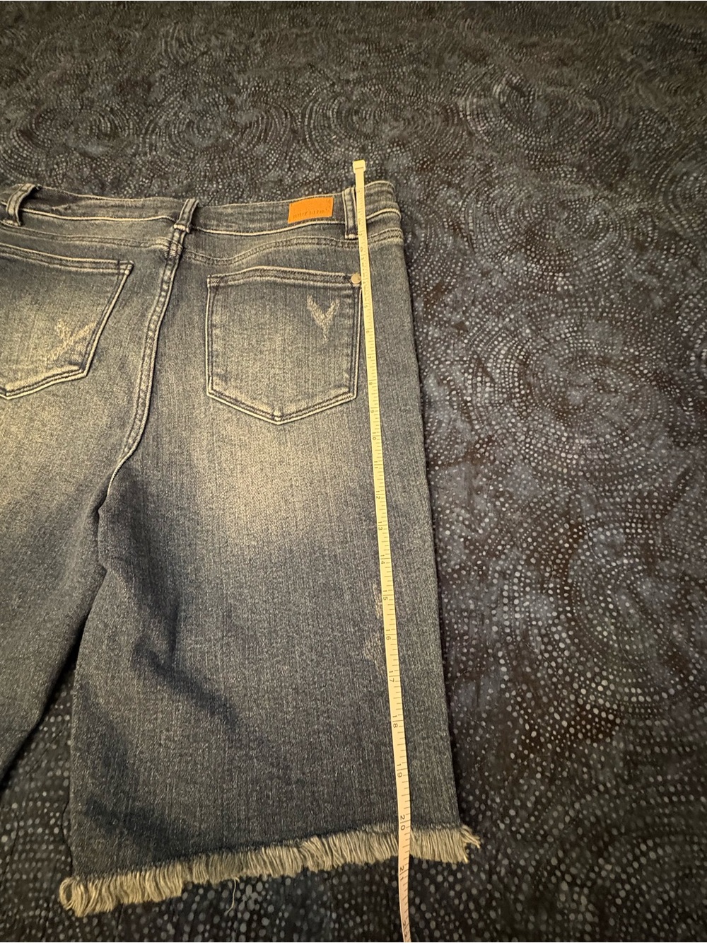 Judy Blue Distressed Midwash Denim Bermuda Shorts - Picture 4 of 5